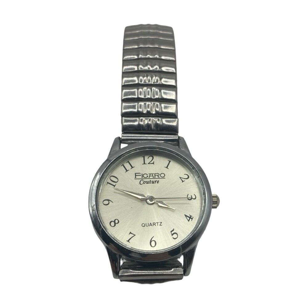 Figaro Couture Watch Women's Silver Tone Quartz Silver Dial Needs Battery